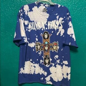 Guns N' Roses Blue Tie-Dye Short Sleeve Tee